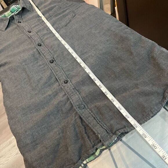 Joe's Jeans Men's Chambray Plaid Long Sleeve Button Up Shirt Gray Size Large - Picture 8 of 12